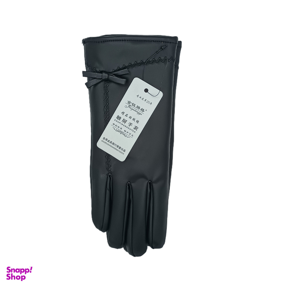 دستکش زنانه طرح چرم داخل خز مدل جینگو پاپیونی کد T1003