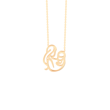 گردنبند طلا 18 عیار زنانه پرسته مدل مادر و فرزند