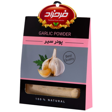 پودر سیر فرحزاد وزن 50 گرم بسته بندی پاکتی