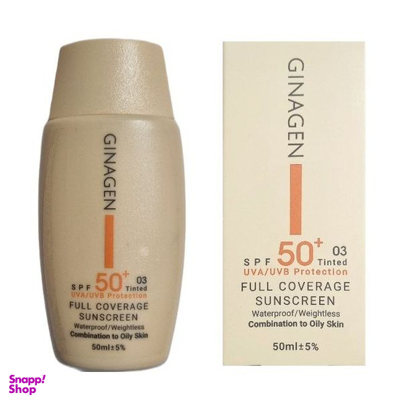 کرم ضد آفتاب رنگی ژیناژن SPF 50 مدل 03 ‌مناسب پوست‌های چرب حجم 50 میلی‌لیتر