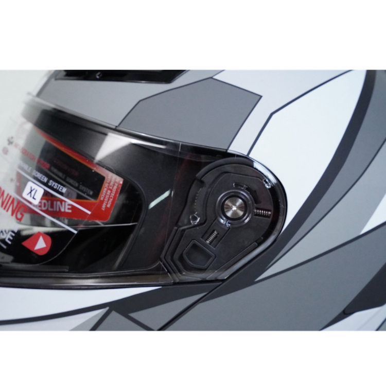 کلاه کاسکت فک متحرک رد لاین کد 960 رنگ طوسی به همراه کاور