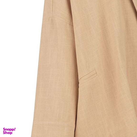 مانتو کتی زنانه سرژه مدل 216597 یقه انگلیسی رنگ کرم