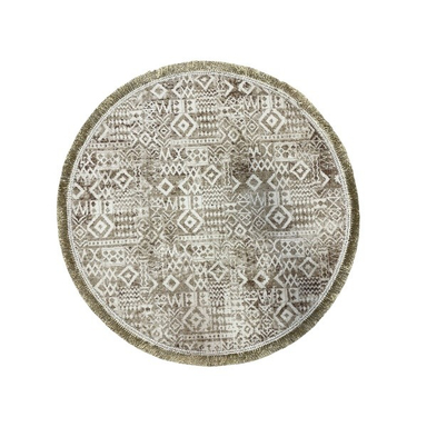 فرش ماشینی مدل گرد مدرن 2012 رنگ طوسی