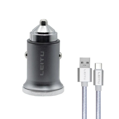 شارژر فندکی 38 وات لیتو مدل LC-C19 به همراه کابل تبدیل USB-C