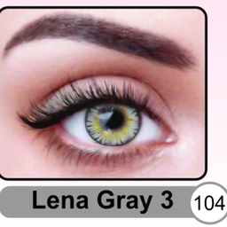 لنز چشم روزانه نیوویژن رنگ طوسی لنا دور مشکی وسط عسلی شماره 104 به همراه جالنزی