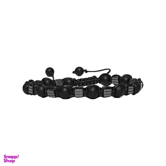 دستبند حدید و اونیکس مردانه مدل M08