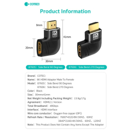 مبدل HDMI کوتتسی مدل 87605 نوع L-TYPE