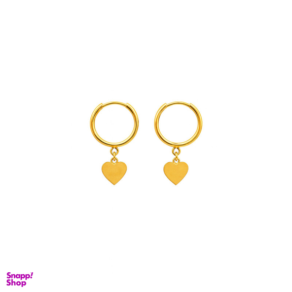 گوشواره حلقه ای طلا 18 عیار زنانه زرلاین مدل قلبی کد E-6015