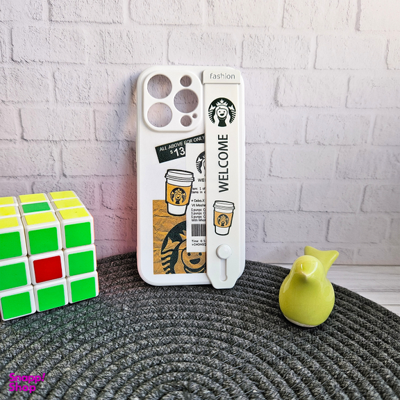 کاور موبایل فشن مدل استارباکس طرح استندی مناسب گوشی اپل Iphone 13pro Max