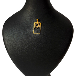 پلاک گردنبند طلا 18 عیار زنانه مدل مستطیل خورشید