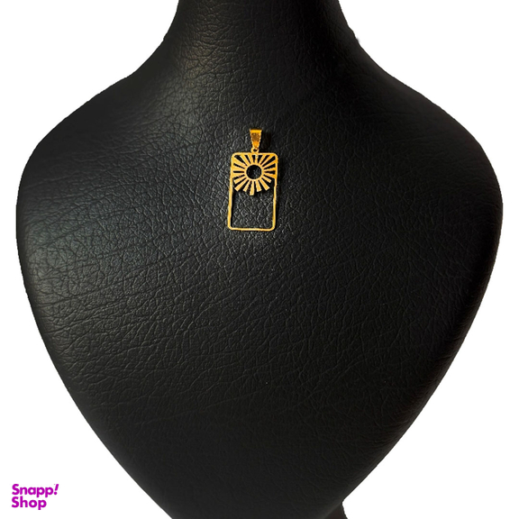 پلاک گردنبند طلا 18 عیار زنانه مدل مستطیل خورشید