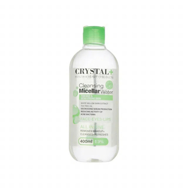 محلول پاک کننده آرایش کریستال مدل Cleansing Micellar Water حجم 400 میلی لیتر
