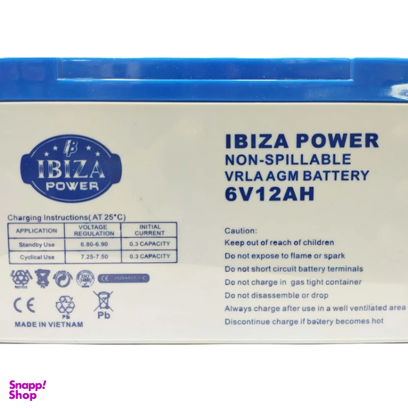 باتری UPS ایبیزا مدل 6V 12Ah