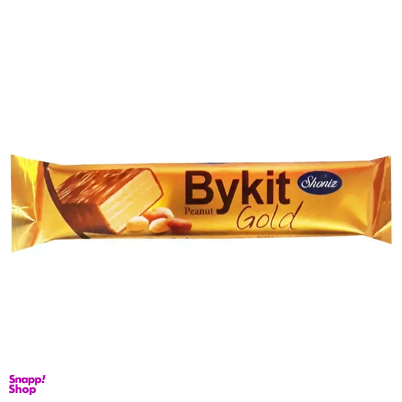 ویفر شکلاتی شونیز مدل بایکیت طلایی بادام زمینی وزن 45 گرم