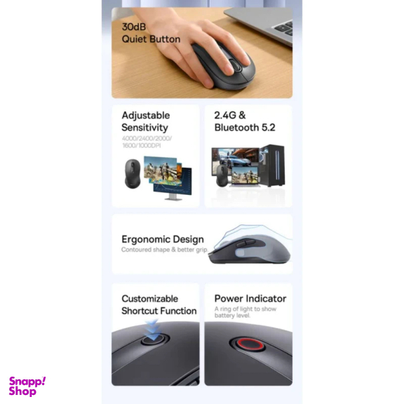 ماوس بلوتوثی و بی سیم بیسوس مدل BS-F02