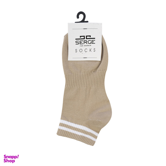 جوراب ساق کوتاه زنانه سرژه مدل 255160 رنگ کرم تیره
