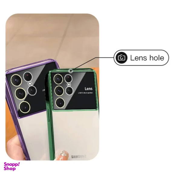 کاور گوشی موبایل مدل الکترو لنز شفاف مناسب برای سامسونگ Galaxy S23 Ultra