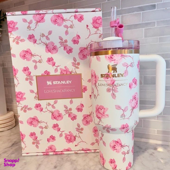 تراول ماگ استنلی مدل tumbler سفید جعبه کادویی ظرفیت 1180 میلی لیتر