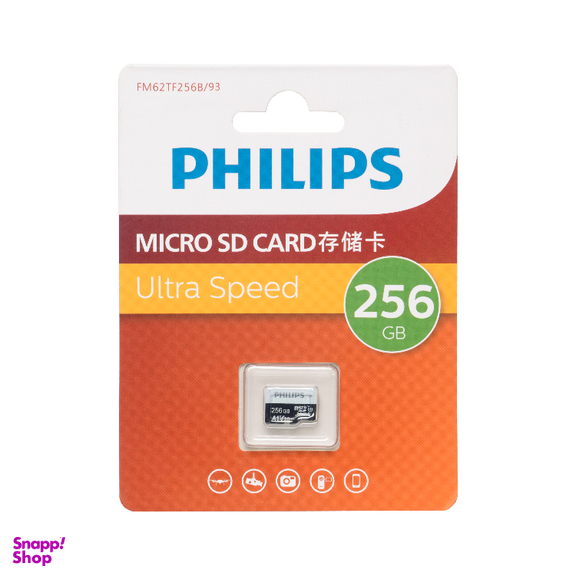کارت حافظه MicroSDHC فیلیپس مدل A1-V30 کلاس 10 استاندارد UHS-I U3 سرعت 80MBps ظرفیت 256 گیگابایت