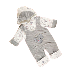 کاپشن نوزاد طرح فیل کد 225 رنگ طوسی