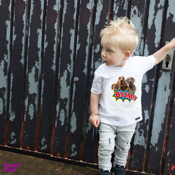 تیشرت آستین کوتاه دخترانه 27 مدل Boom Dogs کد MH929