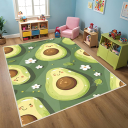 فرش ماشینی چاپی اتاق کودک اورکوم طرح آووکادو کد kids.9006