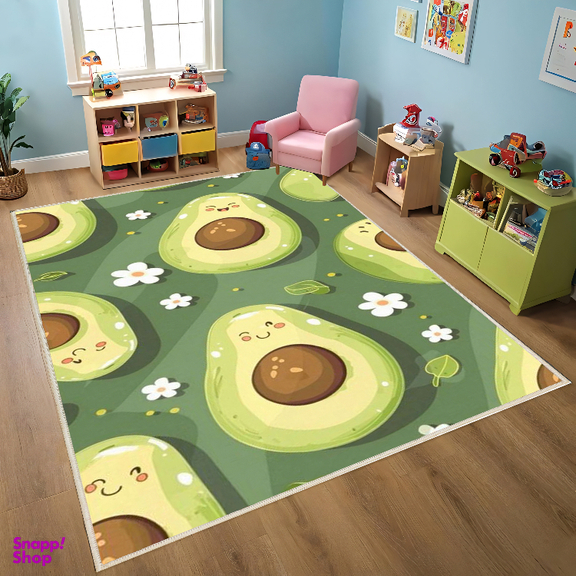 فرش ماشینی چاپی اتاق کودک اورکوم طرح آووکادو کد kids.9006