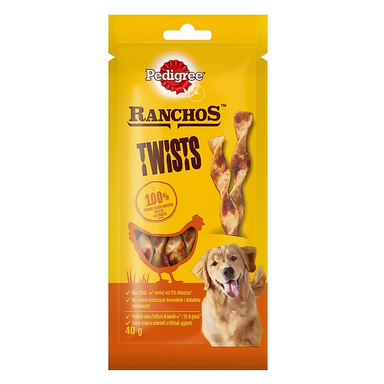 تشویقی سگ پدیگری مدل Ranchos Twists طعم مرغ وزن 40 گرم