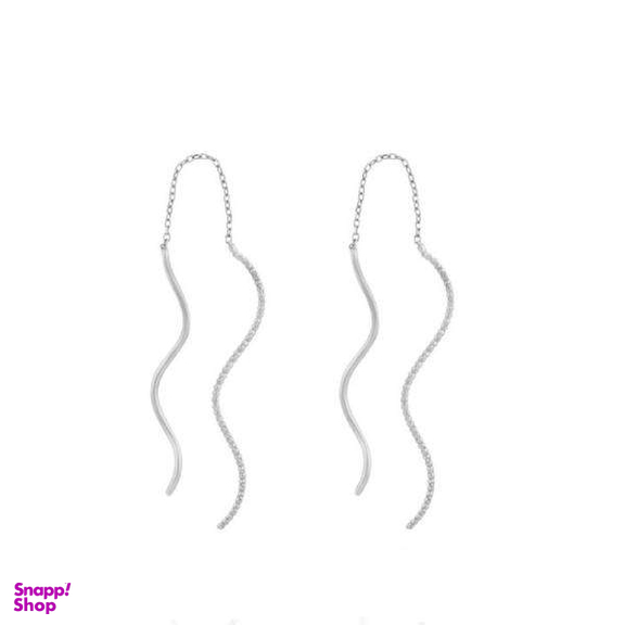 گوشواره نقره زنانه مدل کرلی موج دار کد 096