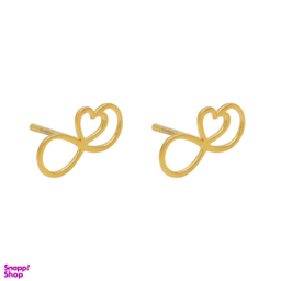 گوشواره طلا 18 عیار زنانه طرح قلب و بینهایت کد pm02