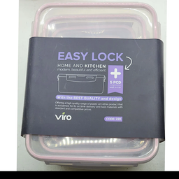 ظرف نگهدارنده ویرو پلاستیک مدل Easy Lock Plus مجموعه 5 عددی