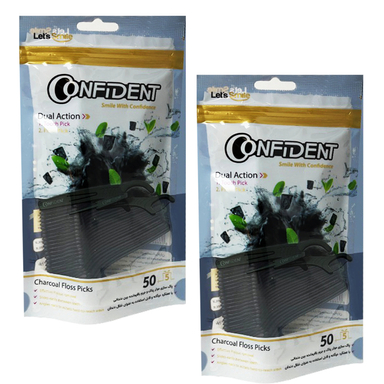 نخ دندان کانفیدنت مدل ذغال کد 001 مجموعه 2 عددی