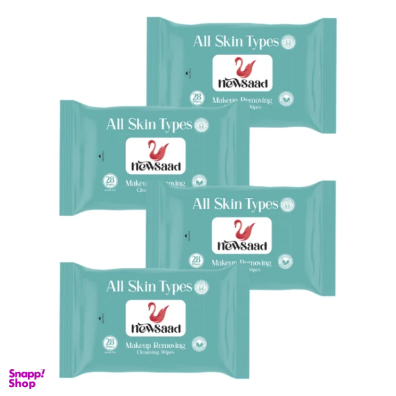 دستمال مرطوب نیوساد مدل انواع پوست 4 بسته 28 عددی