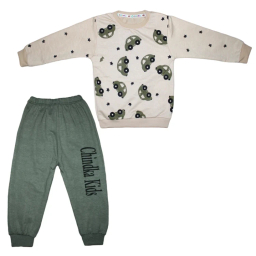 ست بلوز و شلوار راحتی پسرانه چیندکا مدل ماشین کد 1002