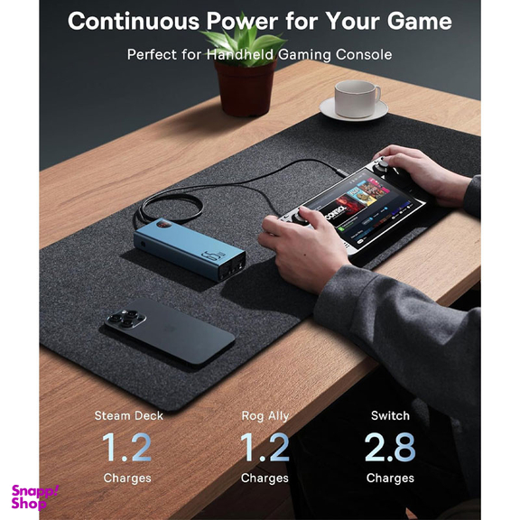پاوربانک 65 وات بیسوس مدل B08TH ظرفیت 20000 میلی آمپر ساعت به همراه کابل USB-C به USB-A