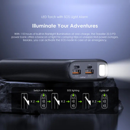 پاوربانک 22.5 وات اورایمو مدل Traveler PD ظرفیت 20000 میلی آمپر ساعت