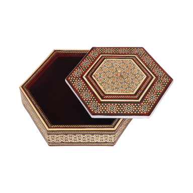 شکلات خوری خاتم کاری مدل شش گوش شیرازی کد 01
