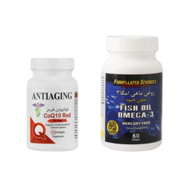 پک سافت ژل کوکیوتن قرمز آنتی ایجینگ بسته 30 عددی و کپسول امگا 3 بدون جیوه برند فرمولیتد ساینس بسته 60 عددی مجموعه 2 عددی