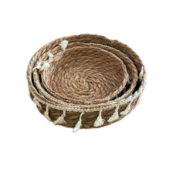 سبد نان مدل منگوله دار Boho 400 مجموعه 3 عددی