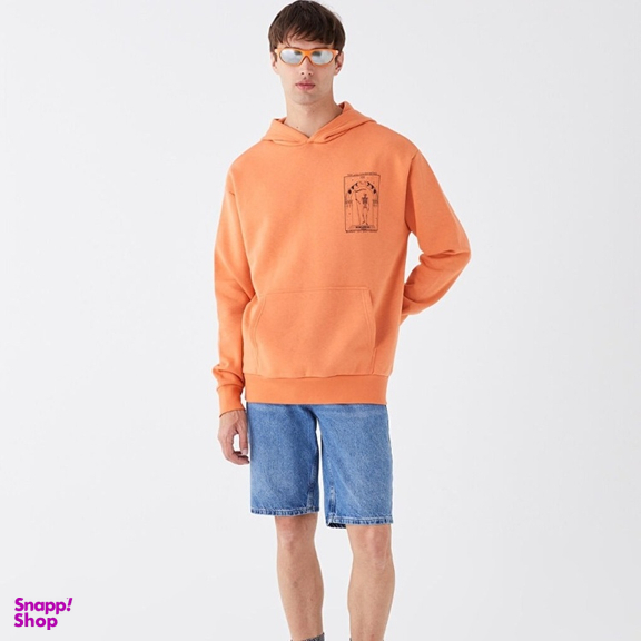 هودی مردانه ال سی وایکیکی مدل tera رنگ نارنجی