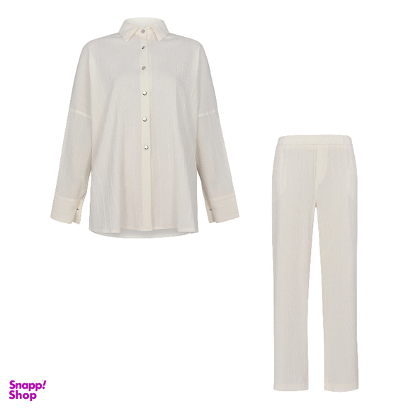 ست شومیز و شلوار زنانه لوینت مدل Nelsi کد 0118 رنگ سفید