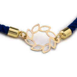 دستبند طلا 18 عیار زنانه داریم مدل برگ خزون M14