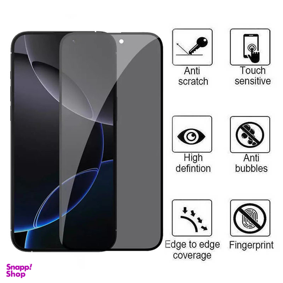 محافظ صفحه نمایش حریم شخصی کی زد دوو مدل Privacy Glass مناسب برای گوشی موبایل اپل iPhone 16 Pro Max