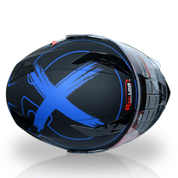 کلاه کاسکت بلوتوث دار ردلاین مدل +939 رنگ مشکی آبی