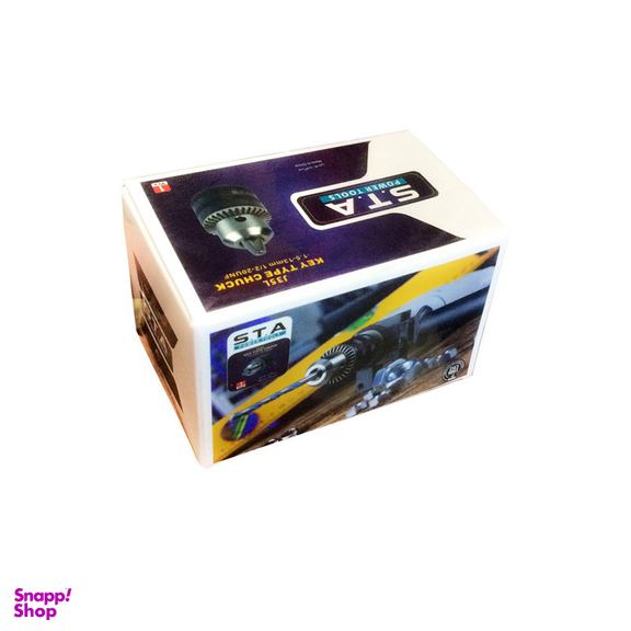 سه نظام اس تی ای مدل J513 سایز 13 میلی متر همراه با آچار سه نظام