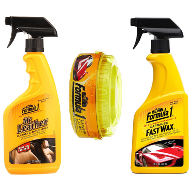 واکس فوری و لوسیون‌ تمیزکننده و واکس بدنه خودرو فرمول وان مدل Carnauba مجموعه 3 عددی
