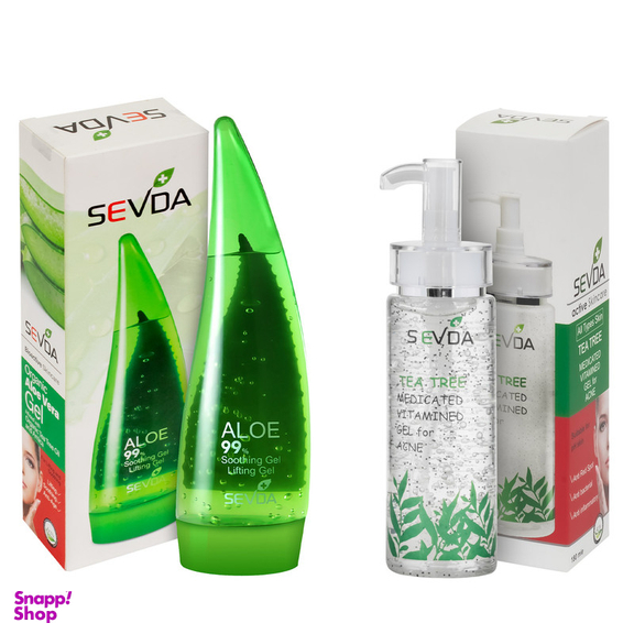 ژل شستشو صورت سودا مدل درخت چای حجم 180 میلی لیتر به همراه ژل شستشو صورت سودا مدل آلوئه ورا حجم 250 میلی لیتر