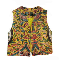 جلیقه رسمی زنانه طرح گل و مرغ زرد