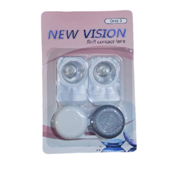 لنز چشم روزانه نیوویژن رنگ طوسی دور مشکی وسط عسلی شماره 102 به همراه جالنزی