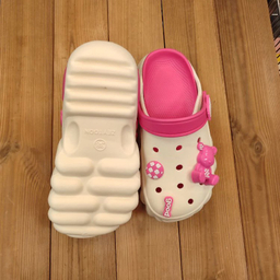 صندل کراکس دخترانه زیتون کد 133624 مدل فلای رنگ سرخابی